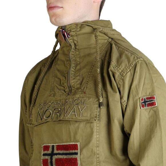 Geographical Norway Anorak Jacket Olive Men Brown Jackets - Picture 3 of 7